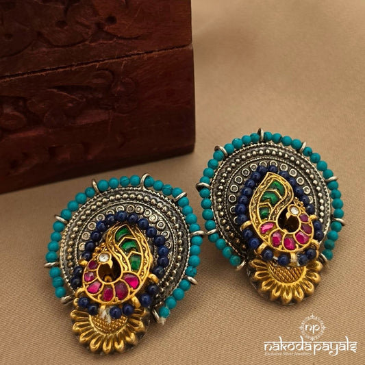 Turquoise Dual Tone Studs (S4063)