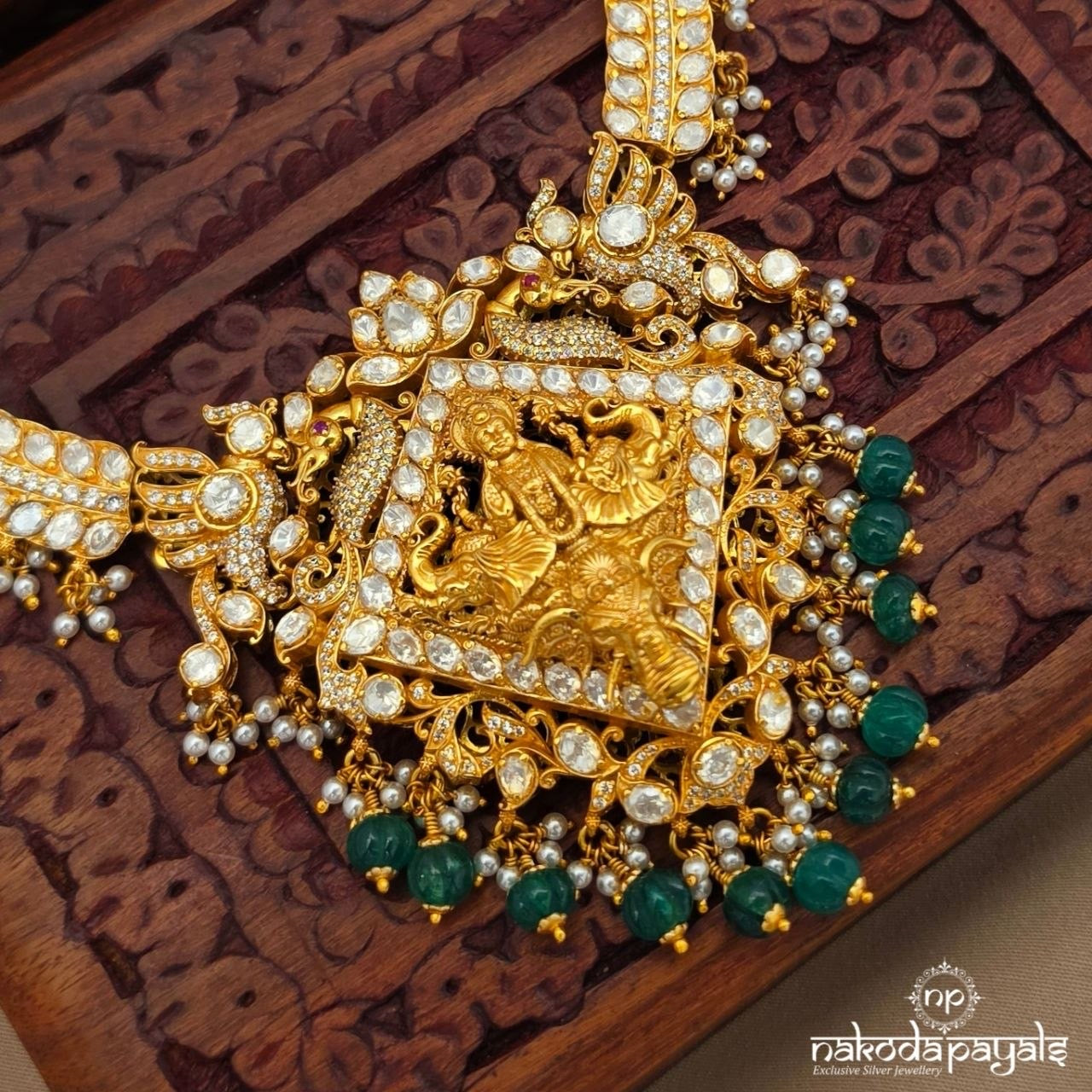 Divine Moissanite Neckpiece With Earrings (Gn10415)