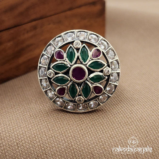 Graceful Green Leafy Finger Ring (F2823)