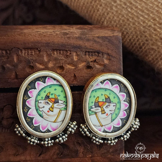Big Hand Painted Dual Tone Studs (Dt1358)