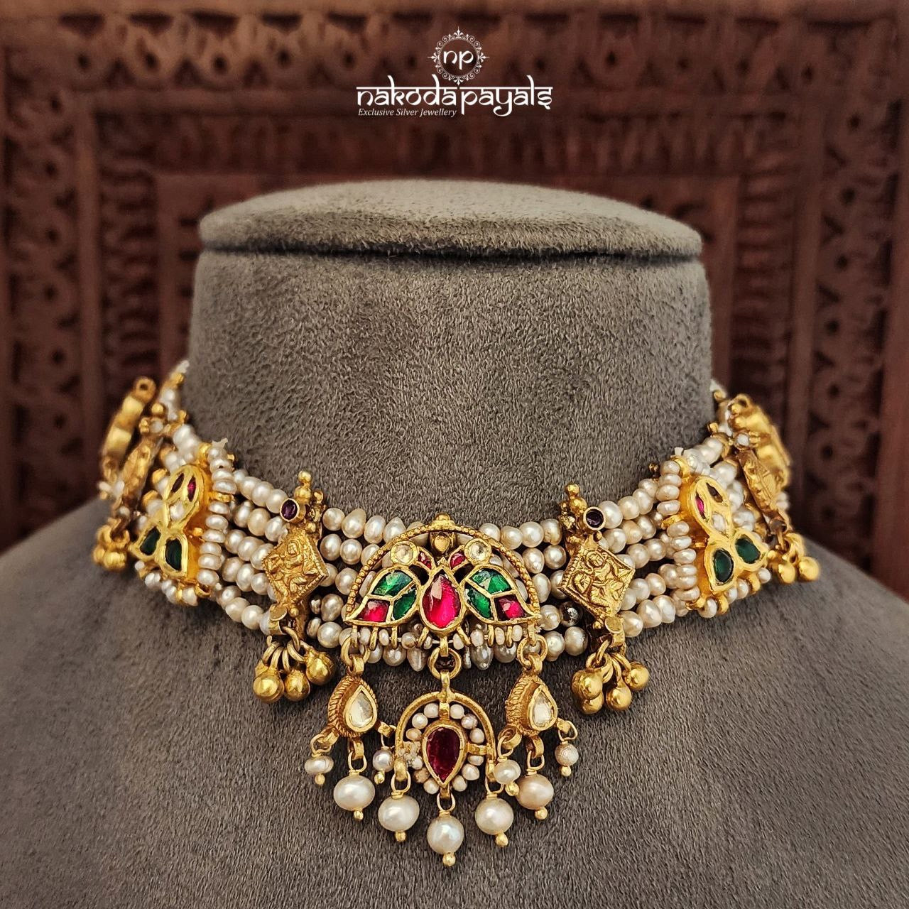Twin Birdie Kundan Choker (Gn9182)