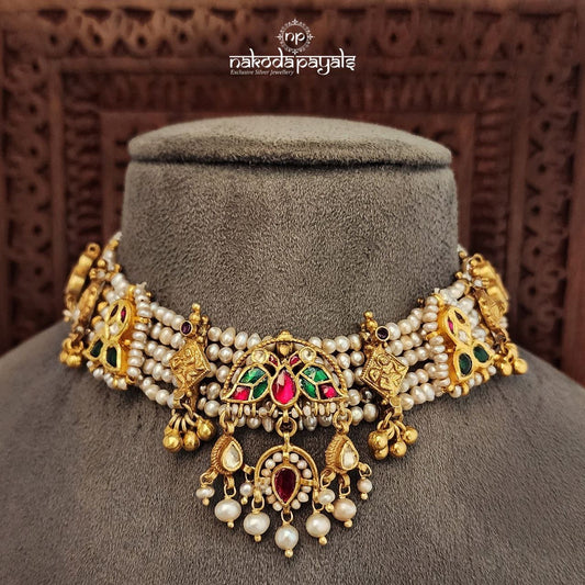 Twin Birdie Kundan Choker (Gn9182)