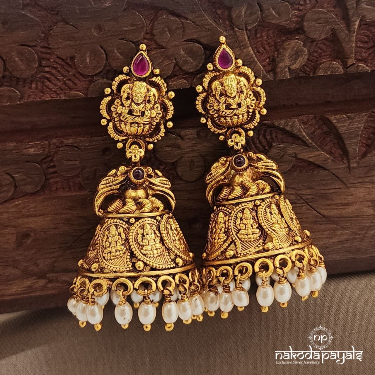 Twin Birdie Pearl Drops Jhumka (Ge9727)