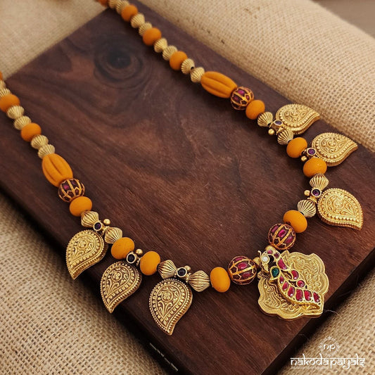 Coral Ball Mango Drop Kundan Neckpiece (Gn9200)