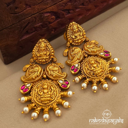 Elegant Peacock Kundan Earrings (Ge11245)