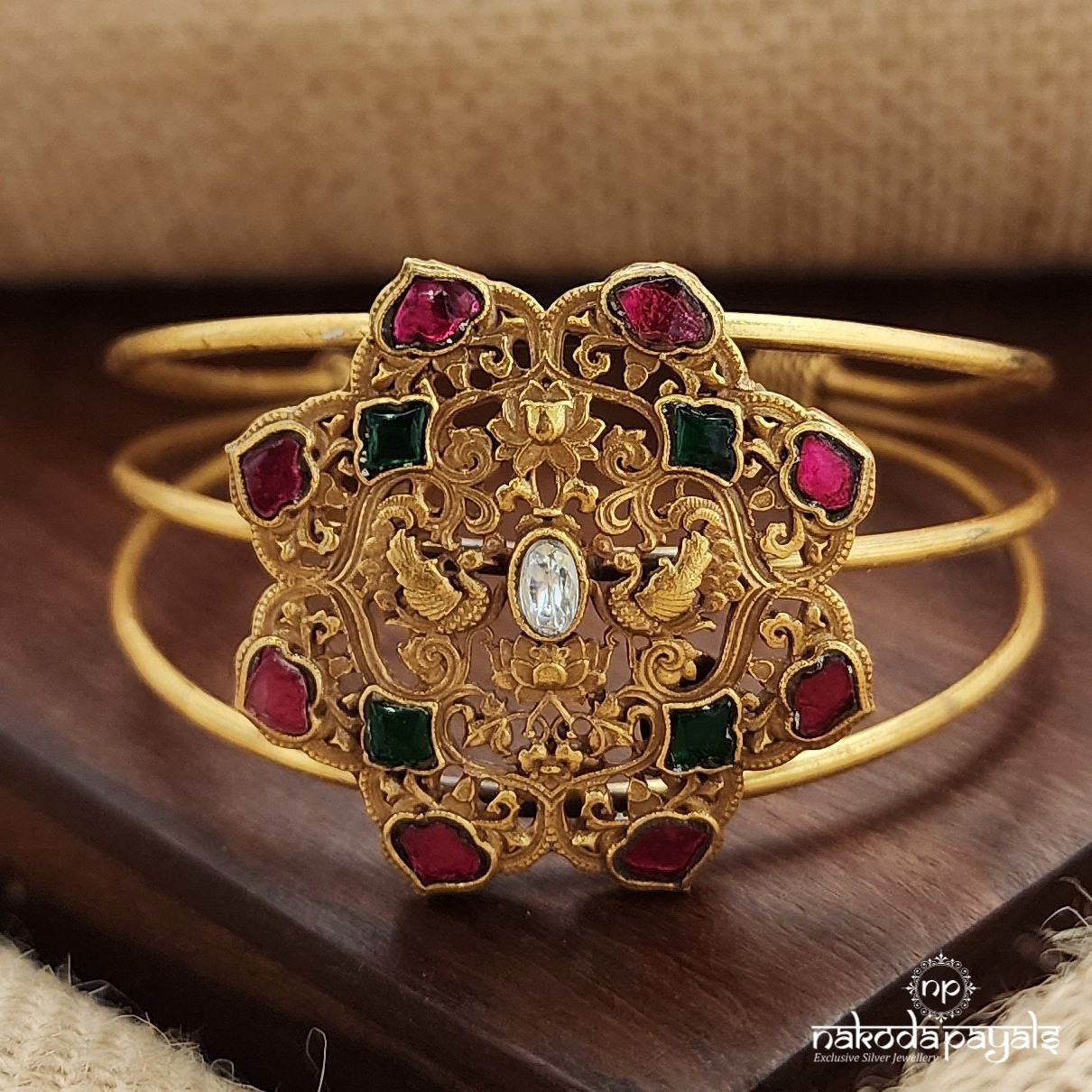 Elegant Multicoloured Flower Adjustable Kada (Gk3172)