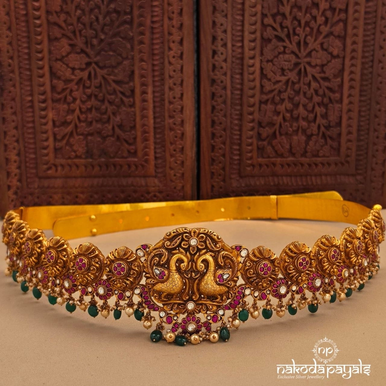 Twin Peacock Kundan Waistbelt (D0279)