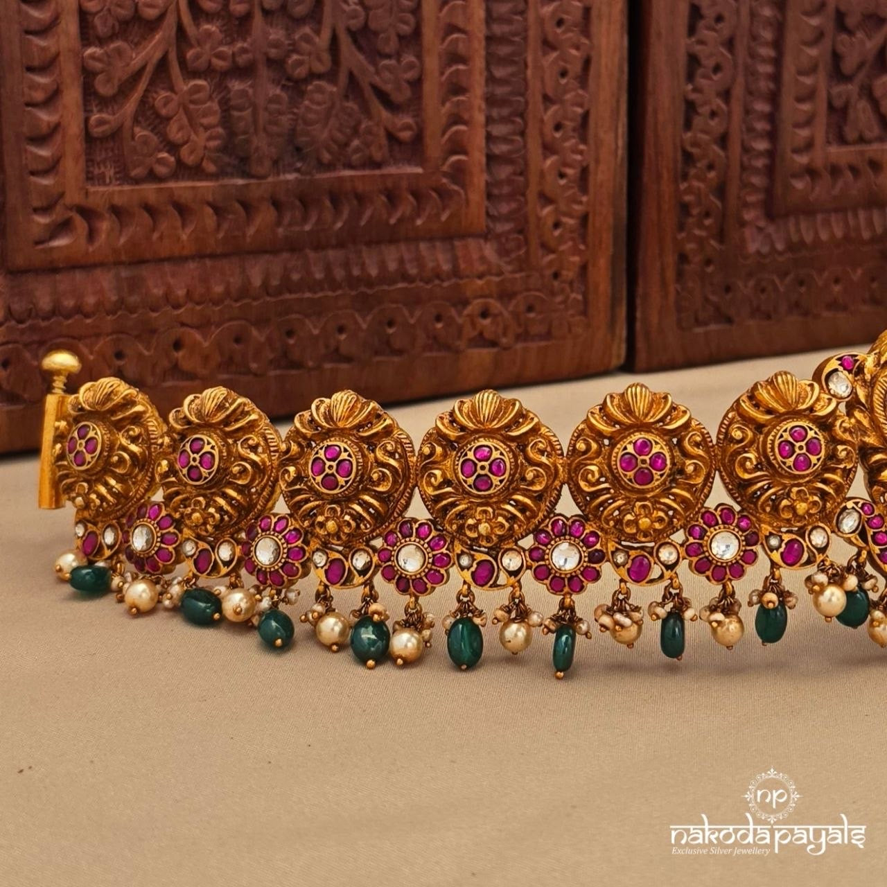 Twin Peacock Kundan Waistbelt (D0279)