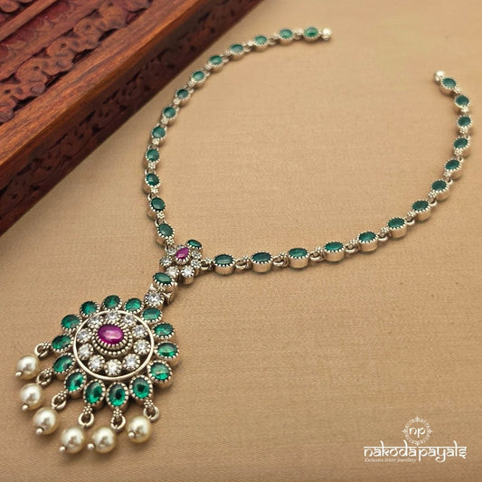 Graceful Green Pearl Drops Neckpiece (N11825)