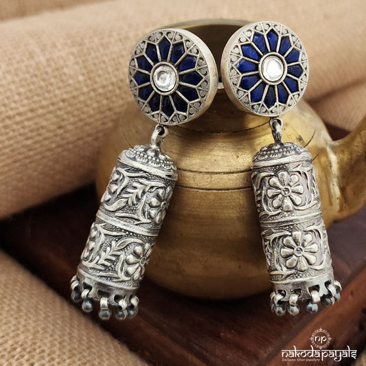 Blue Ball Drops Kundan Jhumka (J1352)