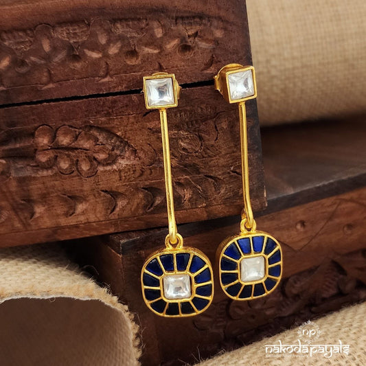 Blue Drop Kundan Earrings (Ge9559)
