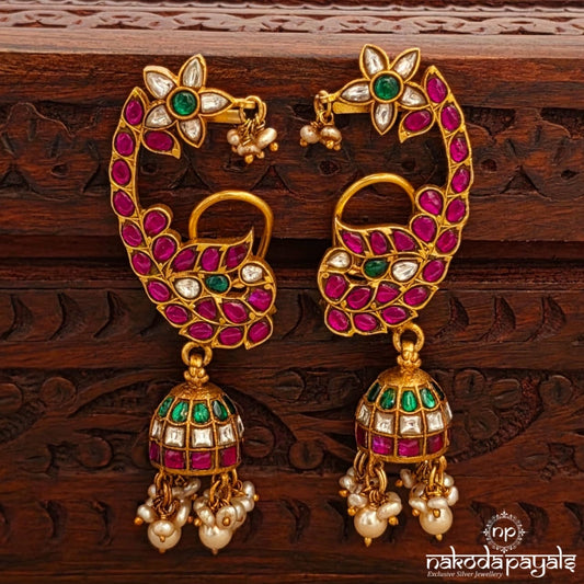 Kundan Peacock Earcuff Jhumka (Ge10969)