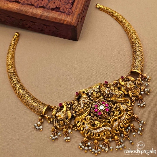 Twin Peacock Kundan Neckpiece (Gn10428)