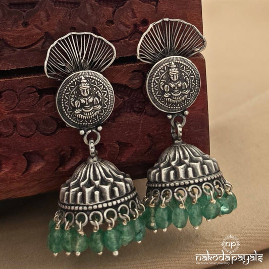 Green Drops Shell Jhumka (J1704)