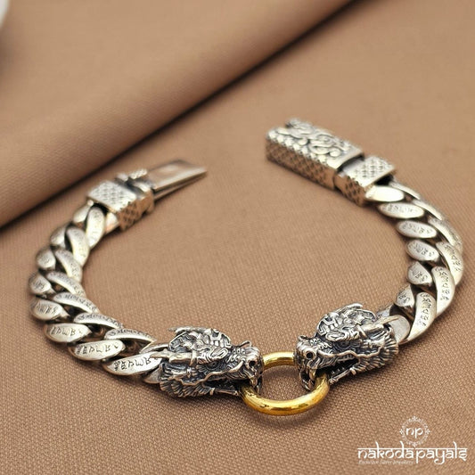 Dragon Head Gold Ring Men’s Bracelet (Mc1128)