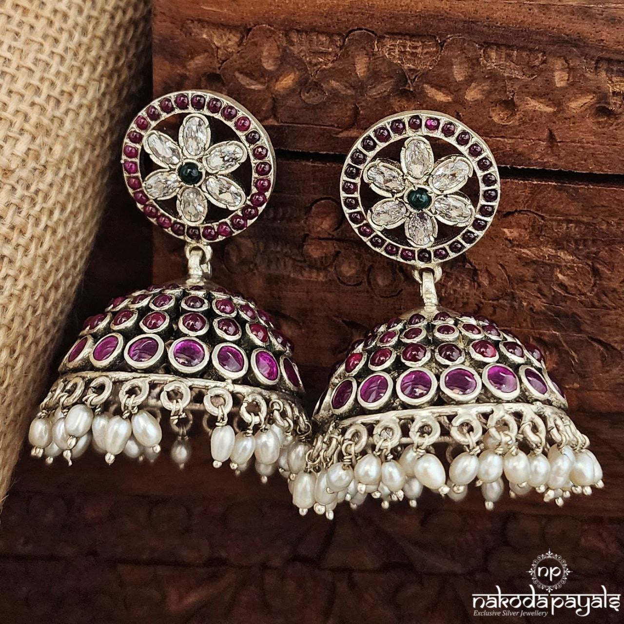 Graceful Red Jhumka (J1365)