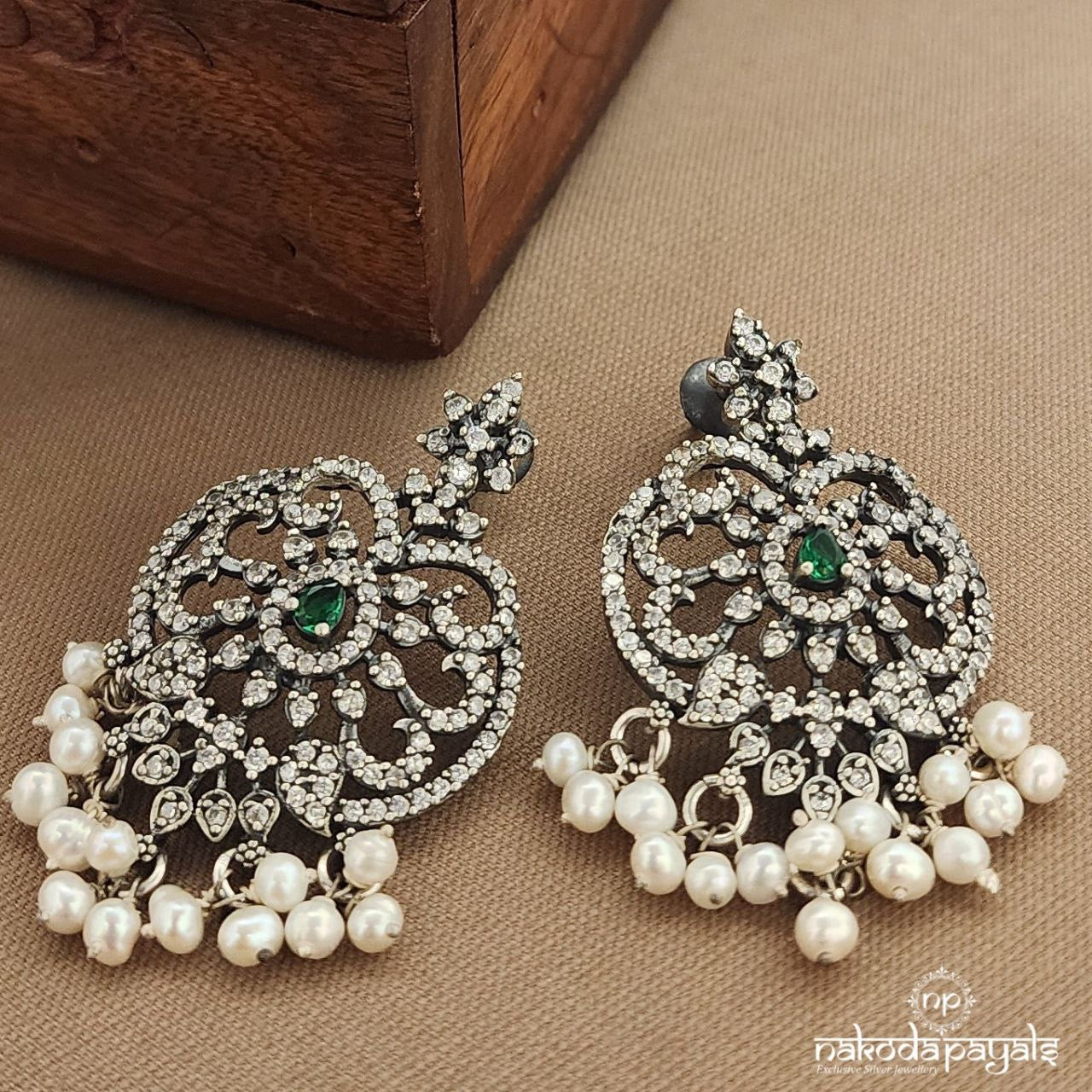 Sparkling Pearl Drops Earrings (C3783)