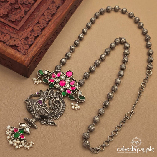 Pink Peacock Kundan Neckpiece (N11760)