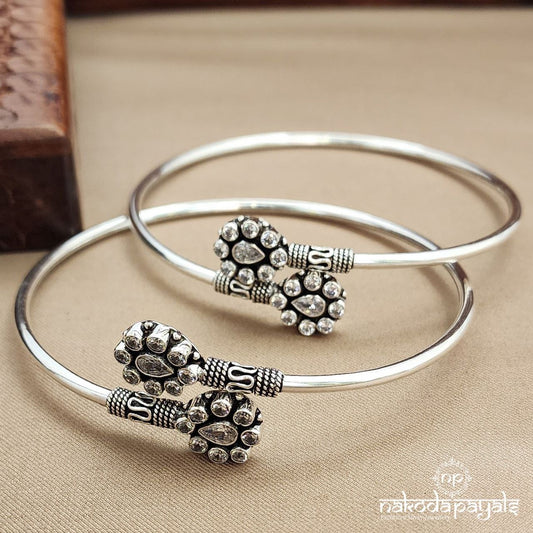 Sparkling White Ankle Kada Pair (A2312)