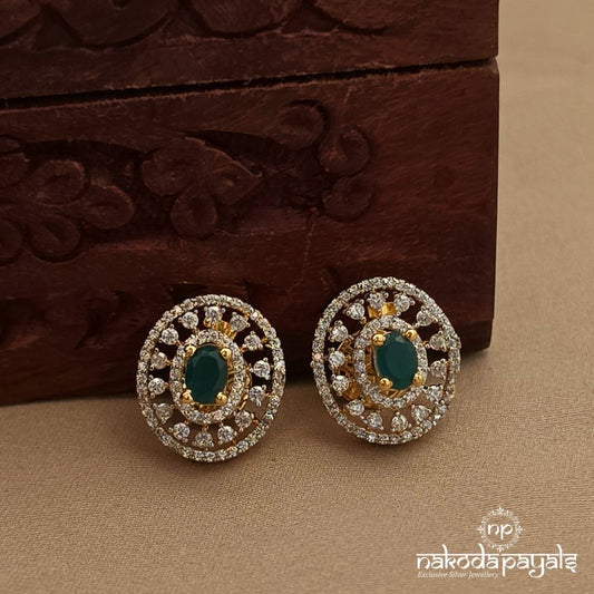Graceful Emerald Studs (Ge10765)