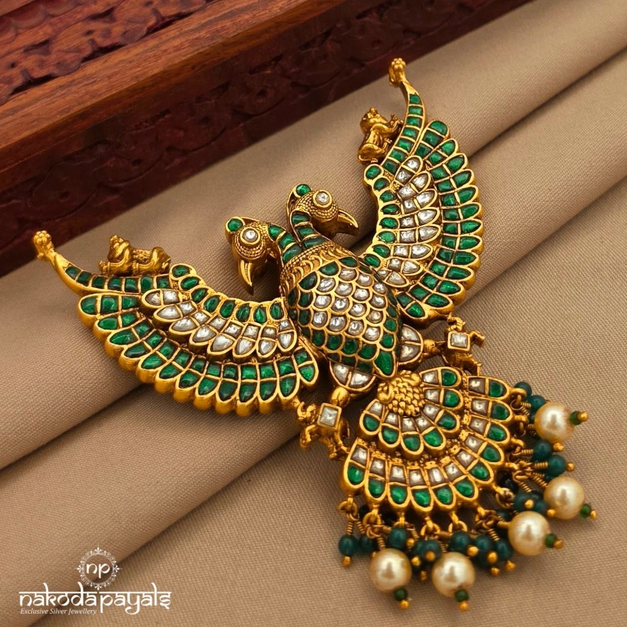 Reversible Gandaberunda Kundan Pendant (Gp2397)