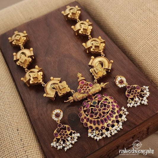 Heritage Coral Neckpiece With Earrings (Gn9131)