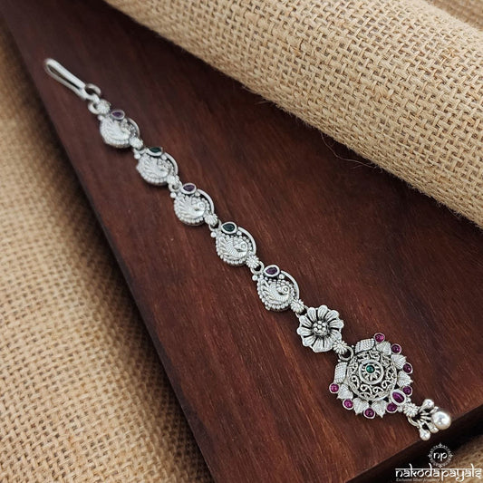 Peacock Floral Ball Drops Maang Tika (M0428)