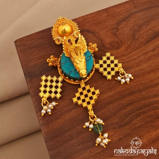 Torquoise Horse Pearl Pendant (Gp2433)