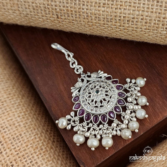 Twin Peacock Pearly Maang Tika (M0433)