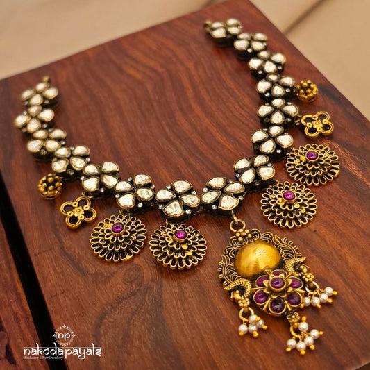 Floral Drop Moissanite Neckpiece (Gn10490)