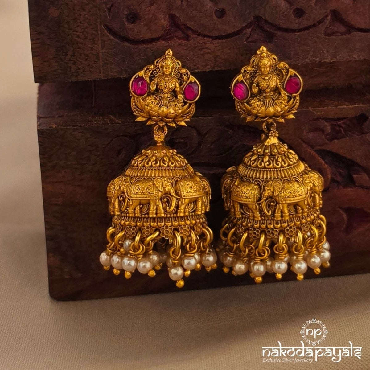Pink Elephant Jhumka (Ge11355)