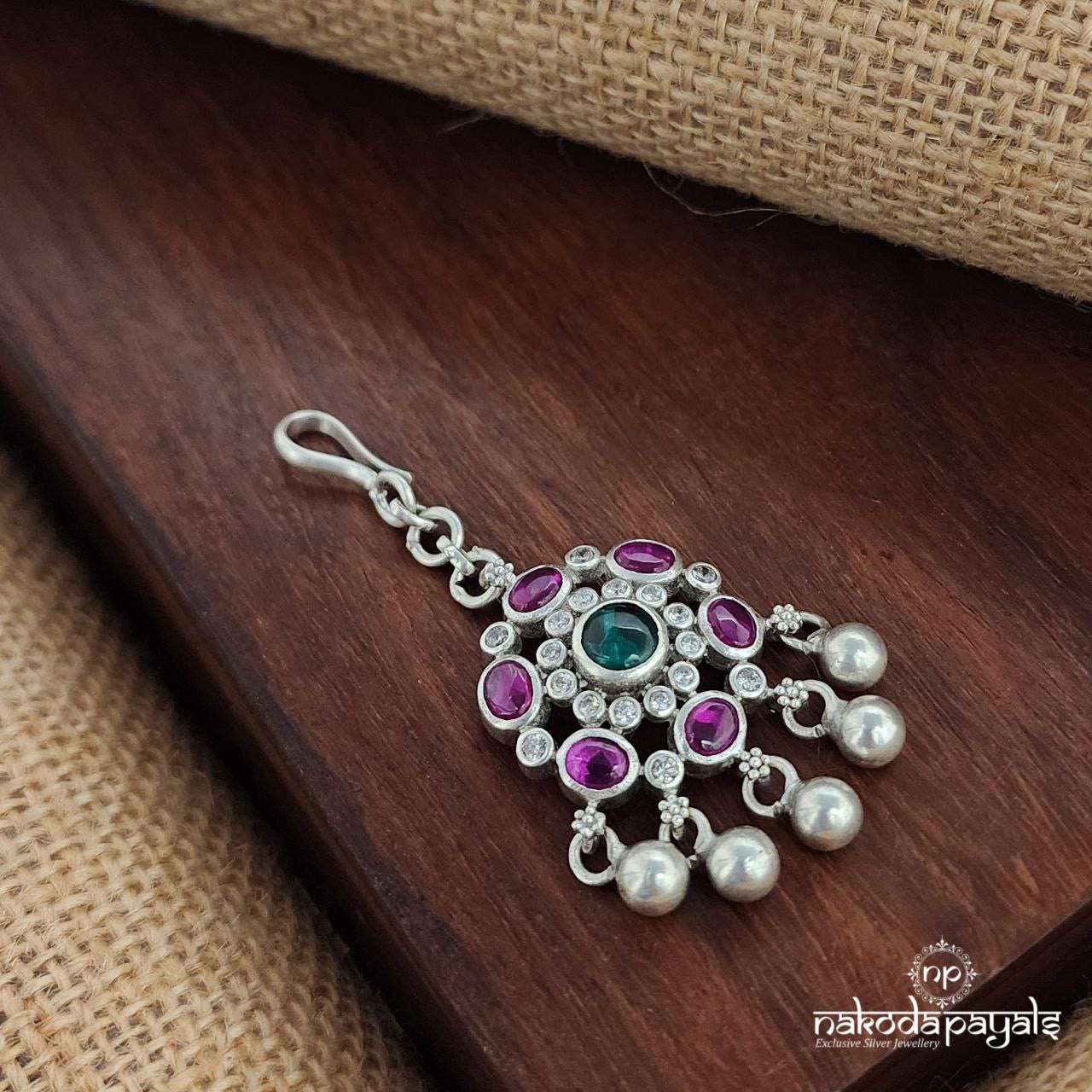 Pink Ball Drops Maang Tika (M0431)