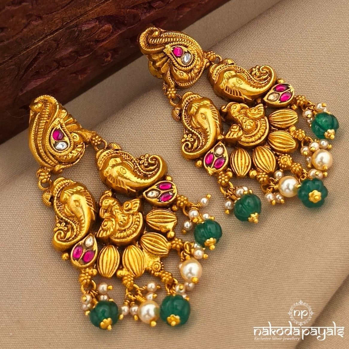 Ganesha Kundan Earrings (Ge11249)