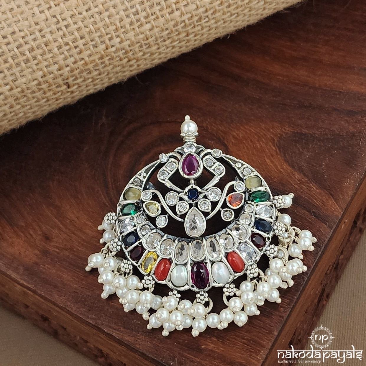 Navratna Pearl Drops Pendant (P2531)