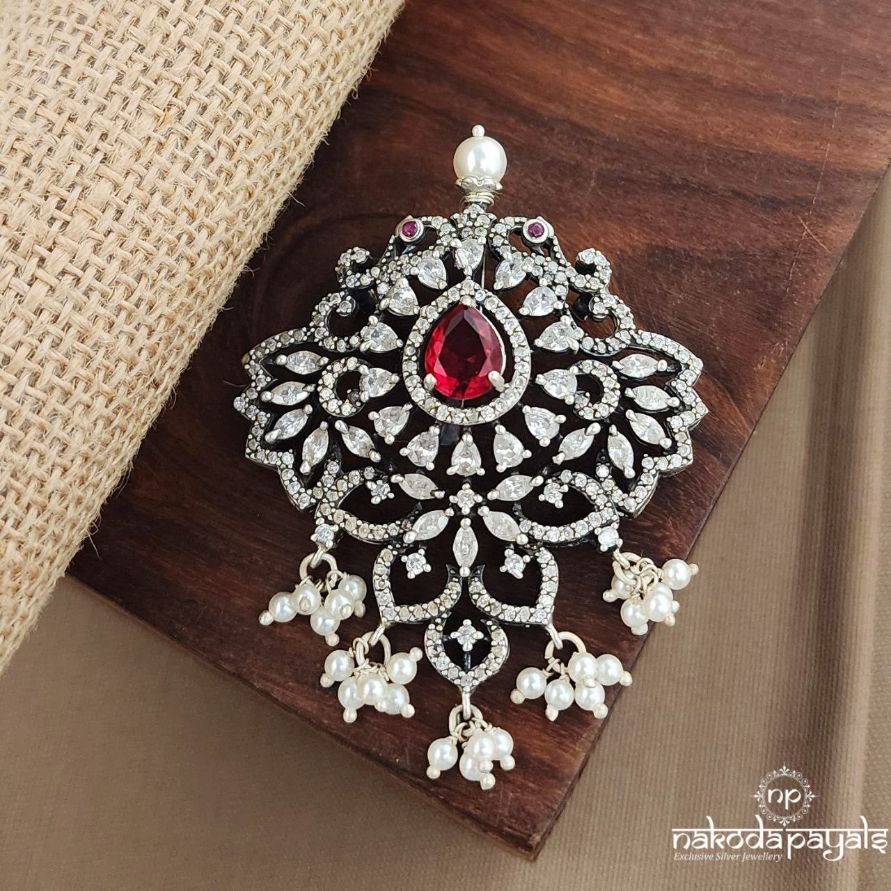 Red Peal Drops Pendant (P2513)