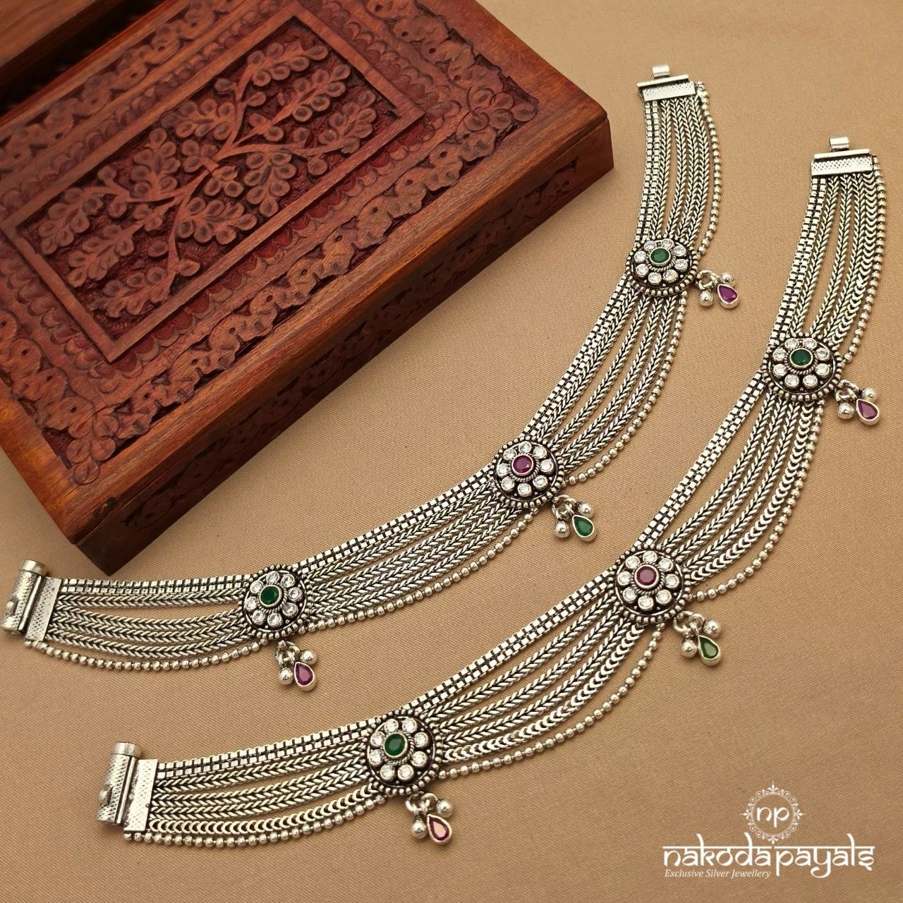 Floral Layered Anklets (A6974)