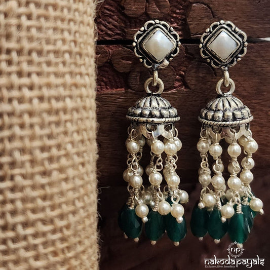 Gracious Green Drops Jhumka (J1407)