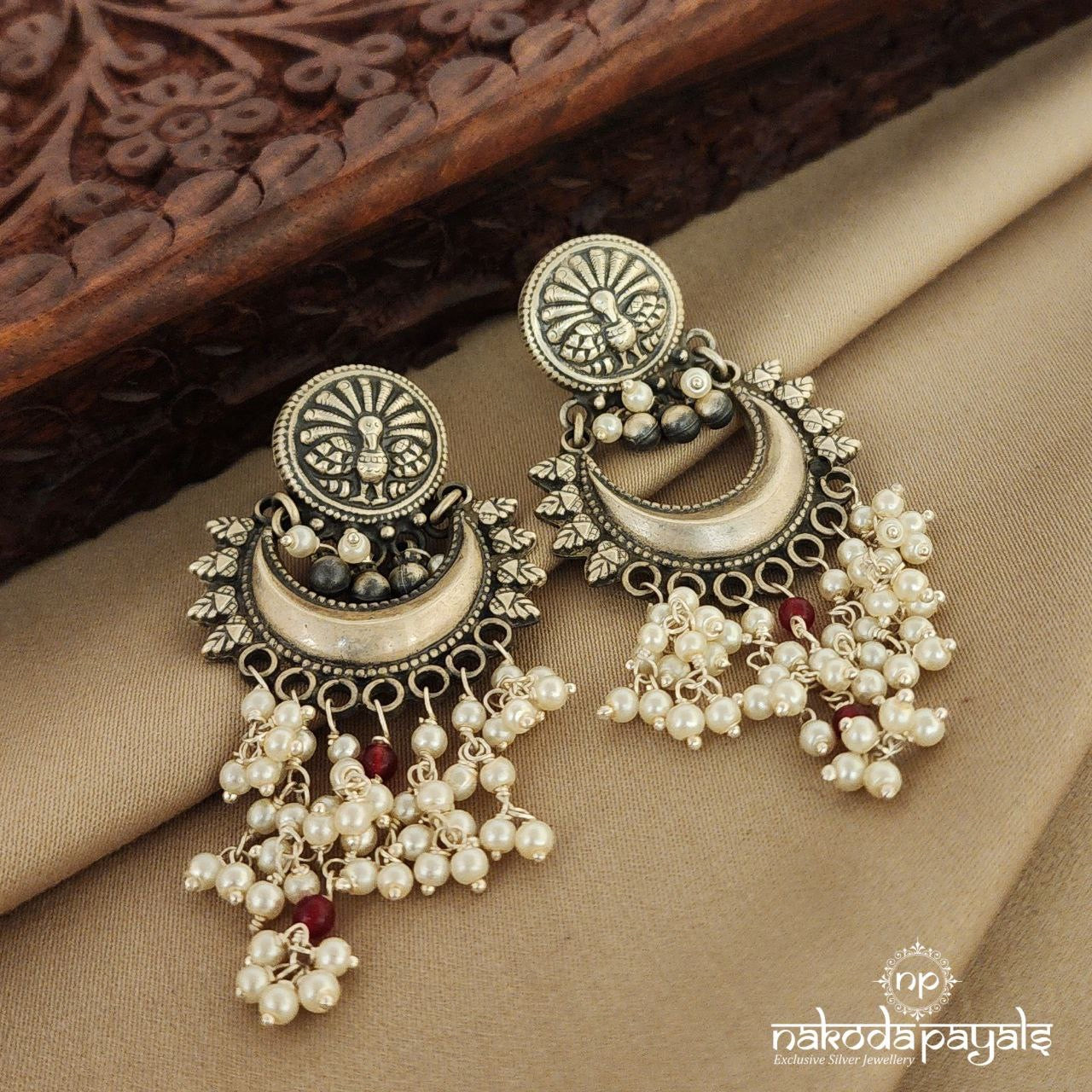 Tribal Pearly Chandbali (C7725)