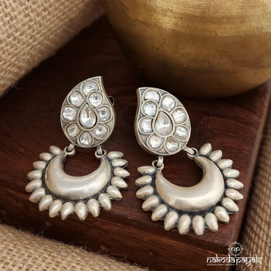 White Mango Kundan Chandbali (C3585)
