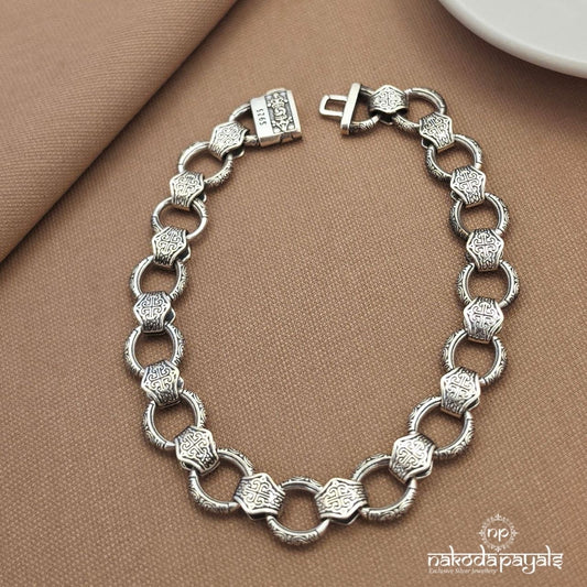 Round Linked Men’s Bracelet (Mc1137)