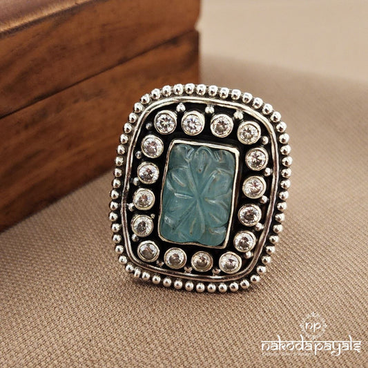 Aqua Blue Finger Ring (F2800)