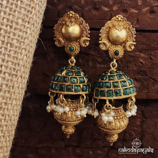 Grand Green Jhumka (Ge10135)
