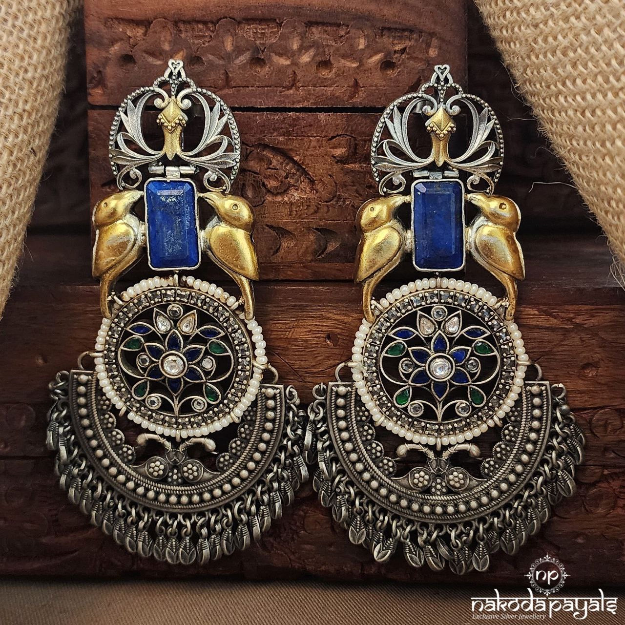 Golden Twin Birdie Dual Tone Chandbali (Dt1353)