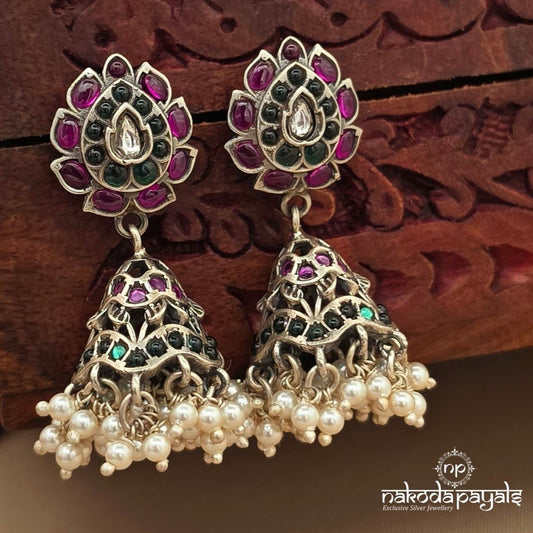 Kundan Drop Pearly Jhumka (J1818)