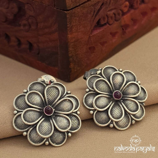 Red Dot Floral Studs (S4155)