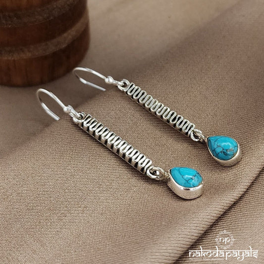 Turquoise Spiral Earrings (H2159)