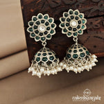 Subtle Green Floral Jhumka (J7770)