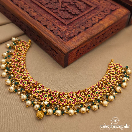Reversible Peacock Kundan Neckpiece (Gn10409)