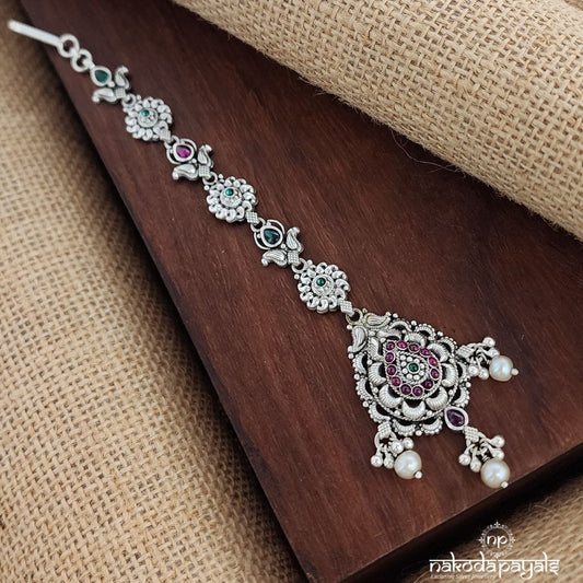 Floral Pearl Drops Maang Tika (M0400)