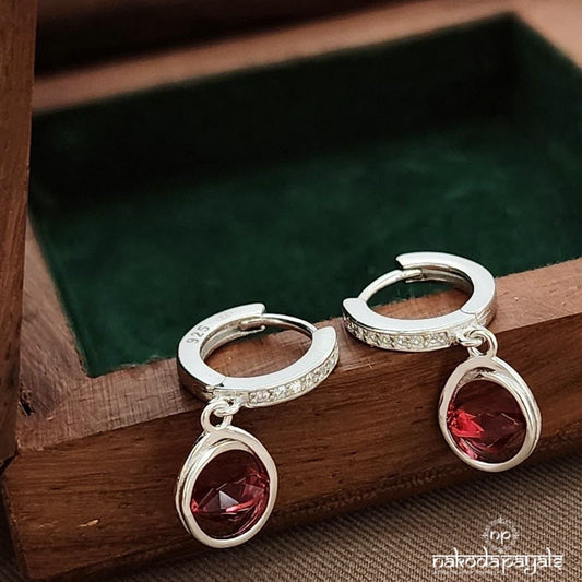 Red Crystal Drop Earrings (St3606)
